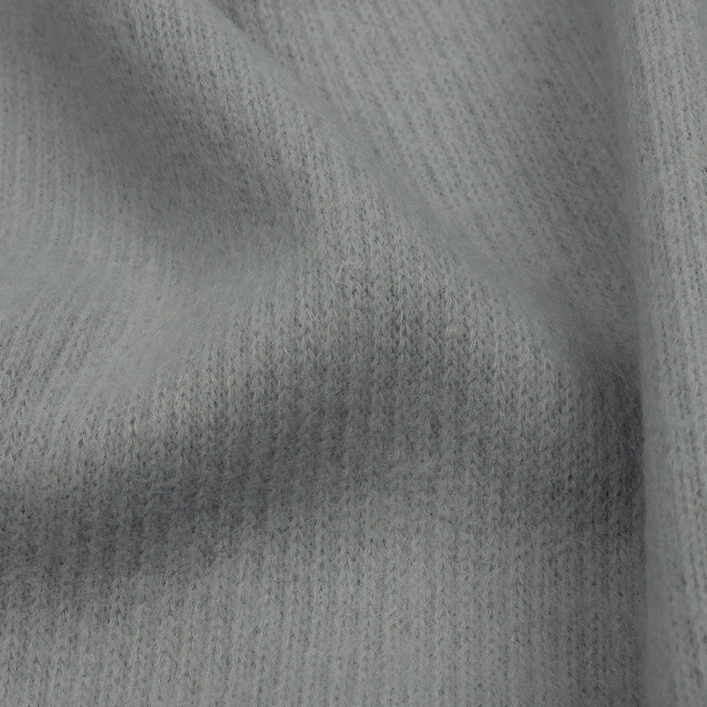 Silvery Gray Brushed Polyester Interlock Sweater Knit Silvery Gray Brushed Polyester Interlock Sweater Knit
