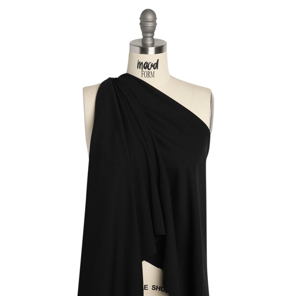 Black Polyester Interlock Knit Drape Black Polyester Interlock Knit Drape