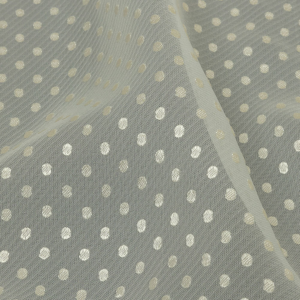 Famous Australian Designer Lead Crystal Embroidered Dots and Diagonal Striped Polyester and Viscose Chiffon Detail Famous Australian Designer Lead Crystal Embroidered Dots and Diagonal Striped Polyester and Viscose Chiffon Detail