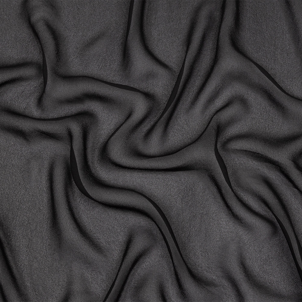Famous Australian Designer Black Viscose Georgette Famous Australian Designer Black Viscose Georgette