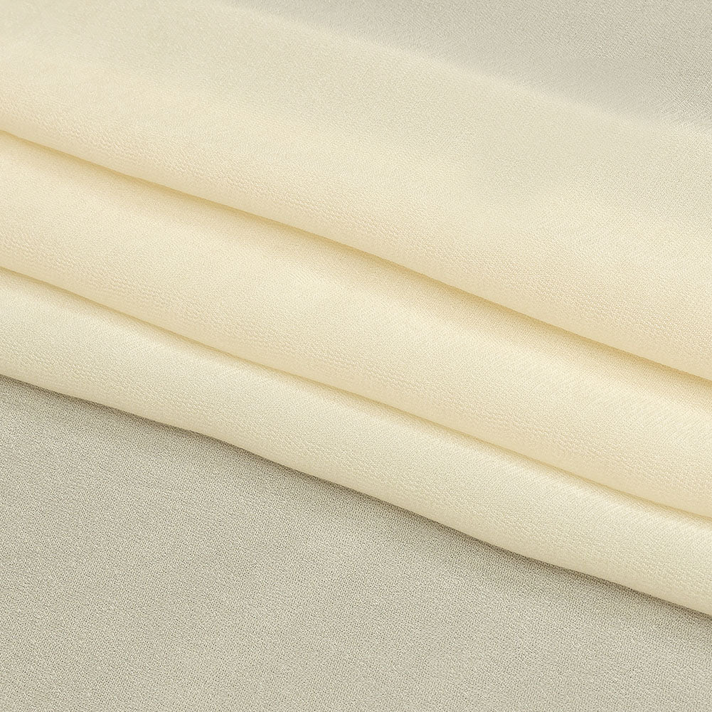 Famous Australian Designer Cream Viscose Georgette Folded Famous Australian Designer Cream Viscose Georgette Folded