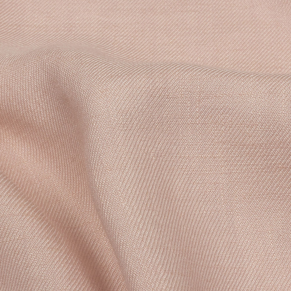 Famous Australian Designer Dusty Pink Stretch Linen and Viscose Twill Suiting Detail Famous Australian Designer Dusty Pink Stretch Linen and Viscose Twill Suiting Detail