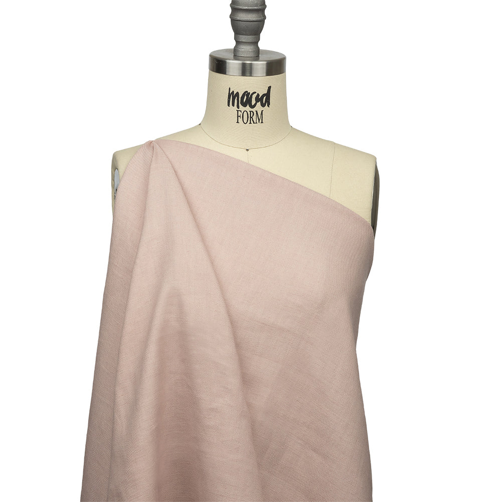 Famous Australian Designer Dusty Pink Stretch Linen and Viscose Twill Suiting Drape Famous Australian Designer Dusty Pink Stretch Linen and Viscose Twill Suiting Drape