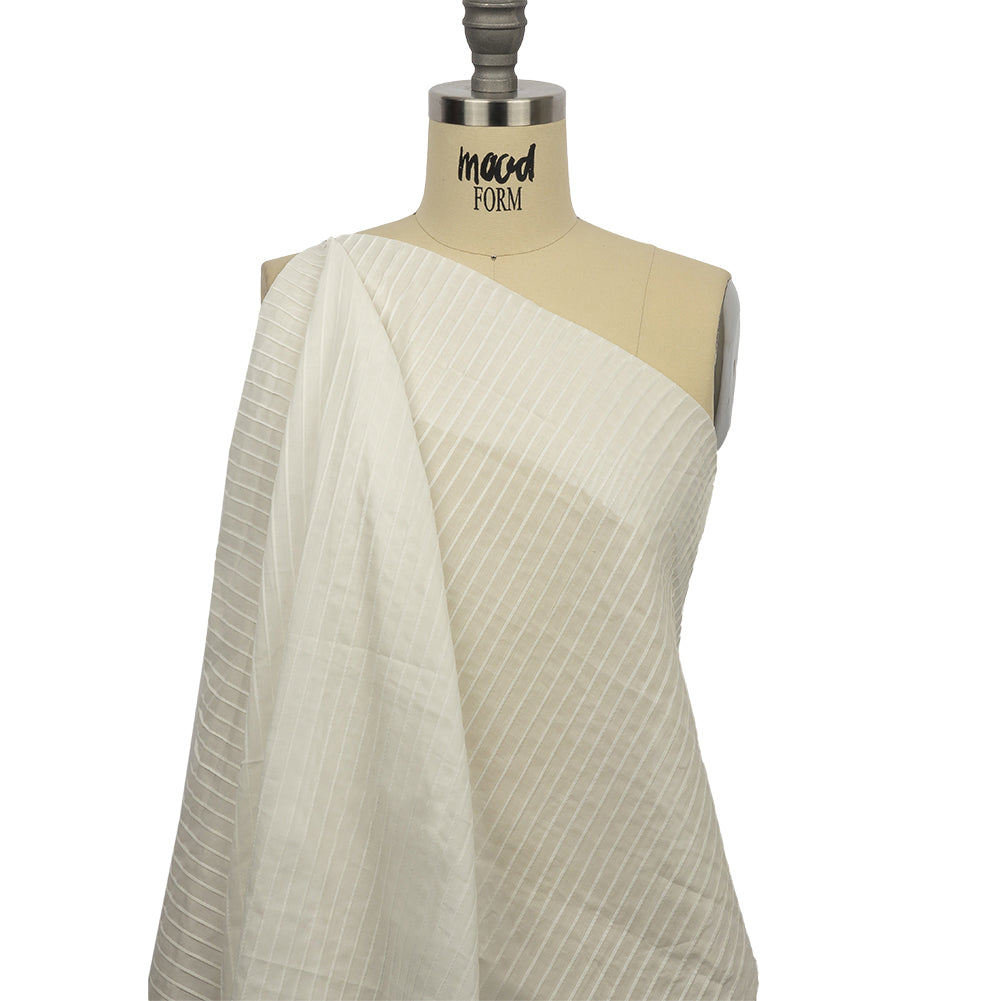 Famous Australian Designer White Pintucked Cotton Lawn Drape Famous Australian Designer White Pintucked Cotton Lawn Drape