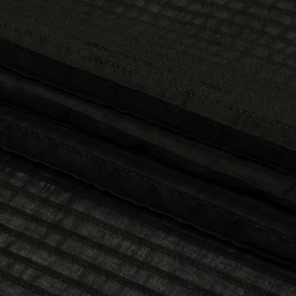 Famous Australian Designer Black Pintucked Cotton Lawn Famous Australian Designer Black Pintucked Cotton Lawn