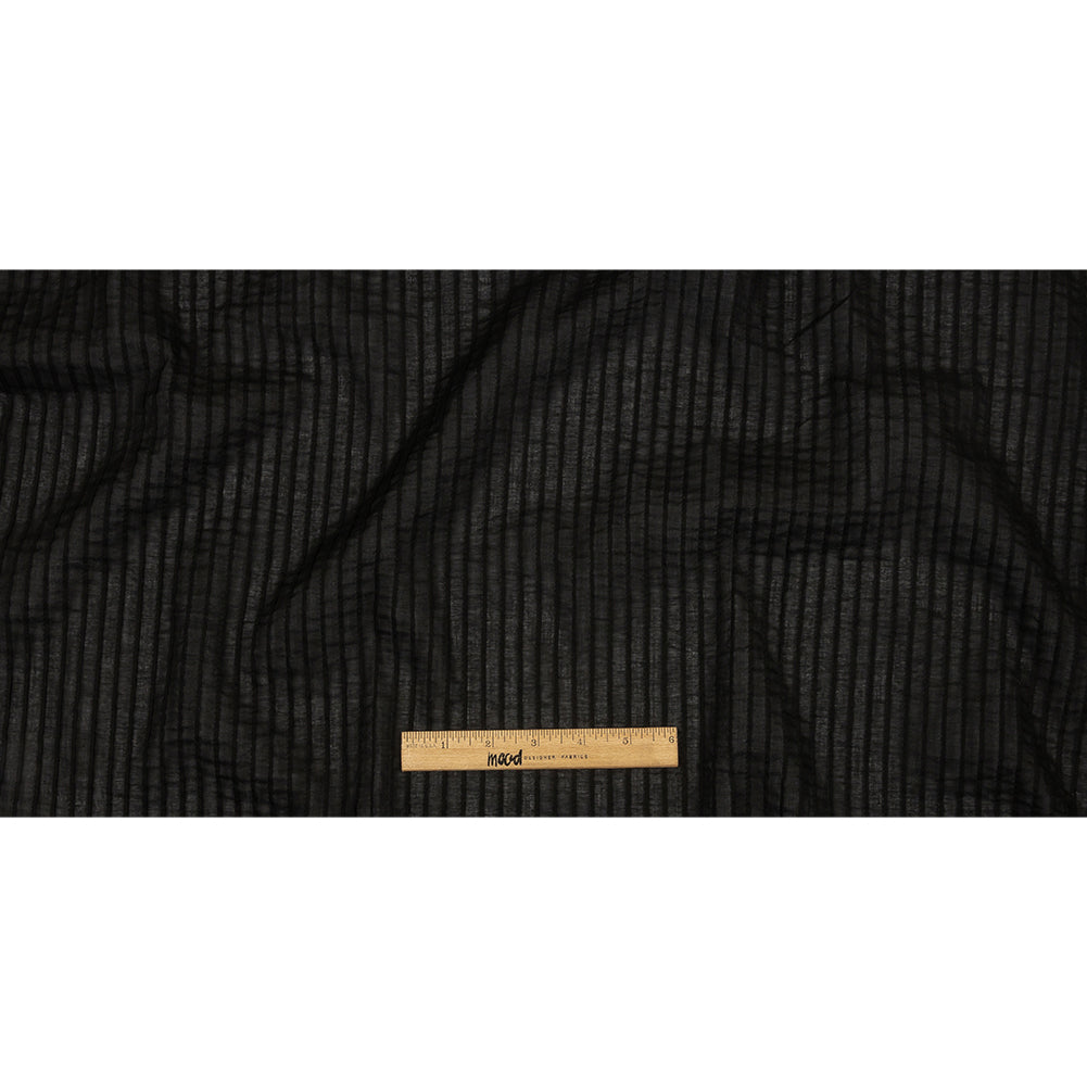 Famous Australian Designer Black Pintucked Cotton Lawn Famous Australian Designer Black Pintucked Cotton Lawn