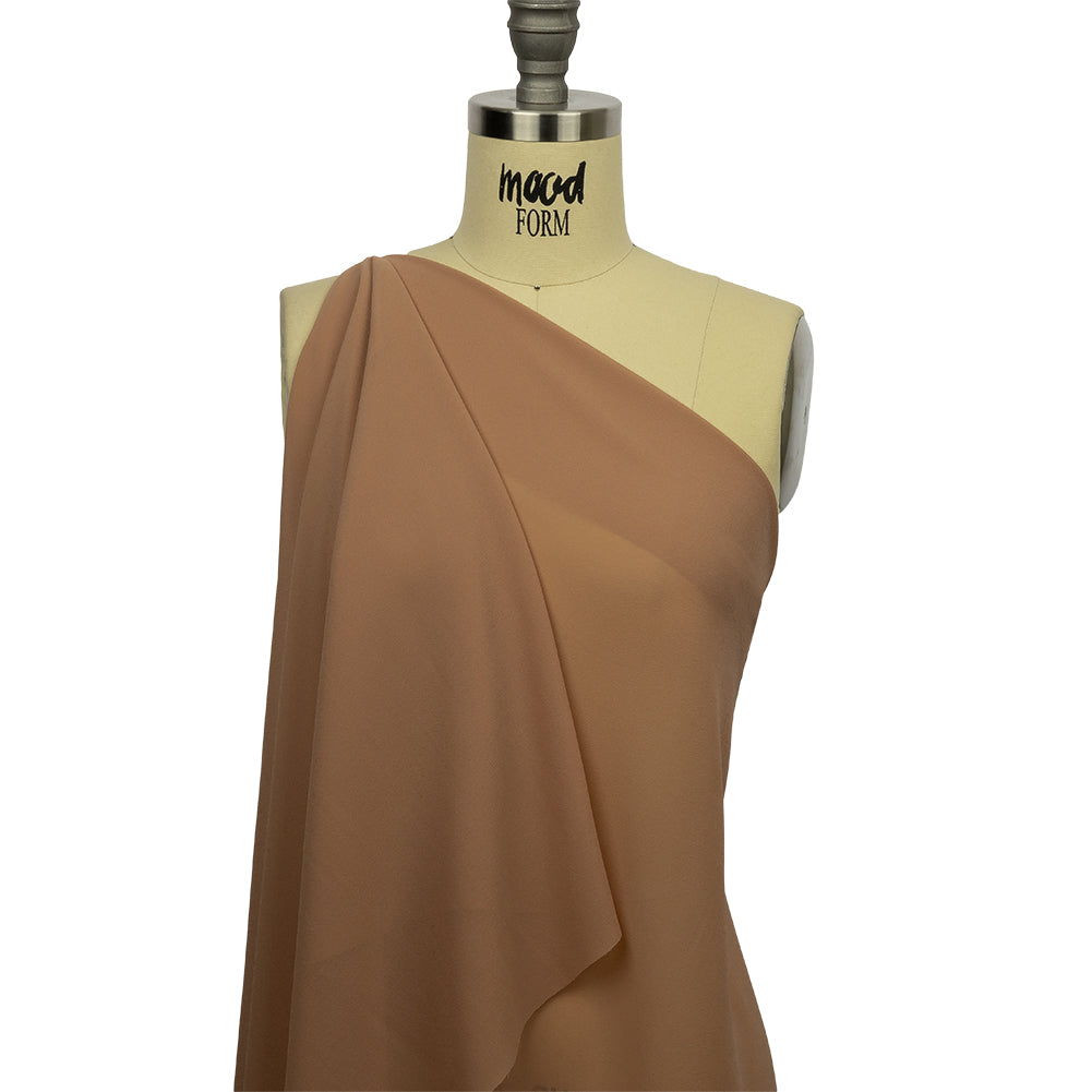 Famous Australian Designer Tan Polyester Georgette - Drape Famous Australian Designer Tan Polyester Georgette - Drape