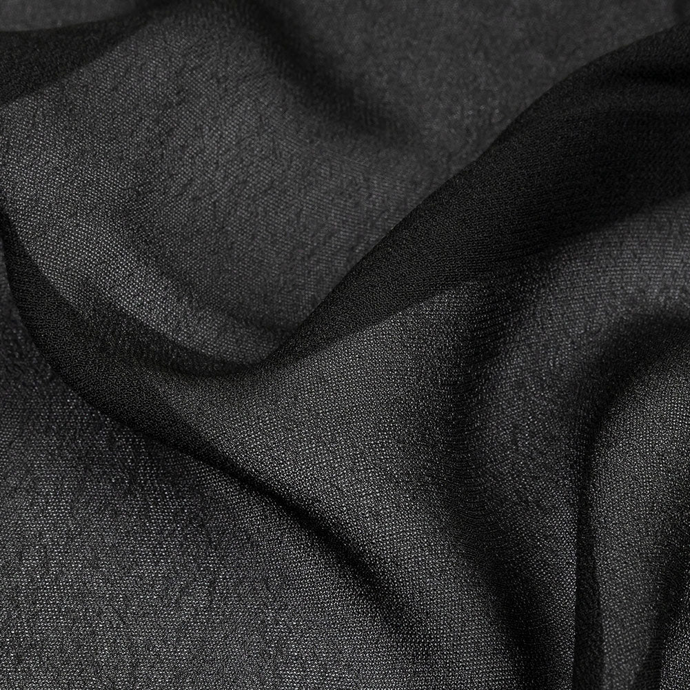 Famous Australian Designer Black Viscose Georgette Detail Famous Australian Designer Black Viscose Georgette Detail
