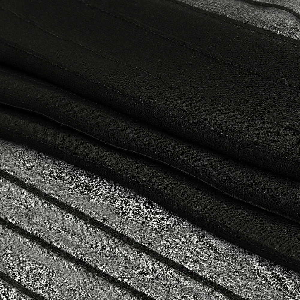 Famous Australian Designer Nebulosity Pintucked Silk Chiffon Folded Famous Australian Designer Nebulosity Pintucked Silk Chiffon Folded