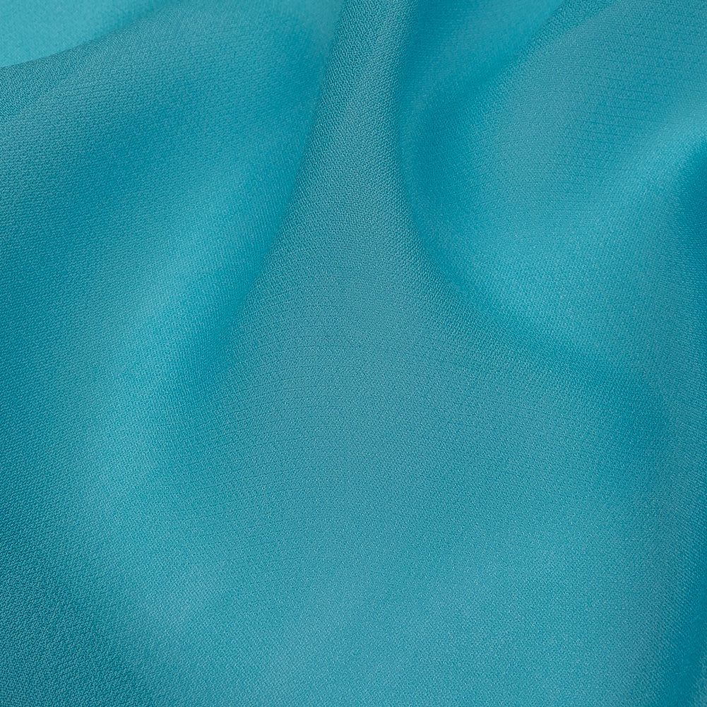 Famous Australian Designer Turquoise Viscose Georgette Detail Famous Australian Designer Turquoise Viscose Georgette Detail