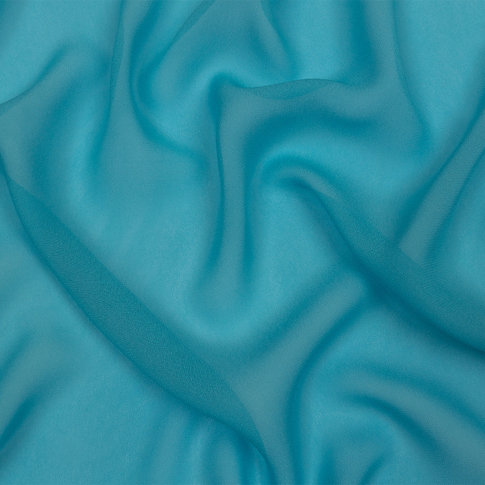 Famous Australian Designer Turquoise Viscose Georgette Famous Australian Designer Turquoise Viscose Georgette