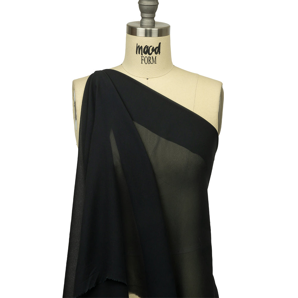 Famous Australian Designer Dark Navy Viscose Georgette Drape Famous Australian Designer Dark Navy Viscose Georgette Drape