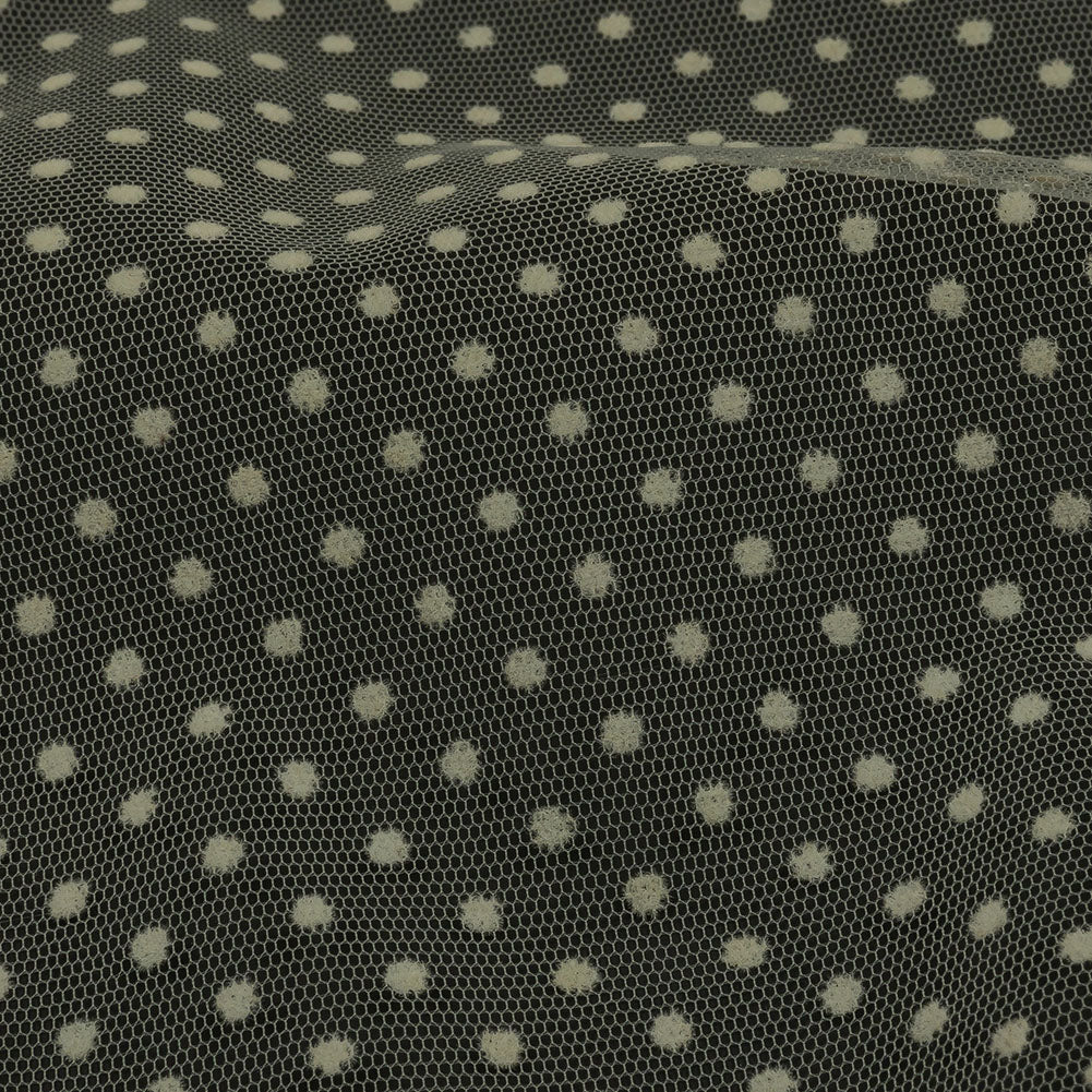 Famous Australian Designer Rutabaga Flocked Polka Dots Polyester Tulle Detail Famous Australian Designer Rutabaga Flocked Polka Dots Polyester Tulle Detail