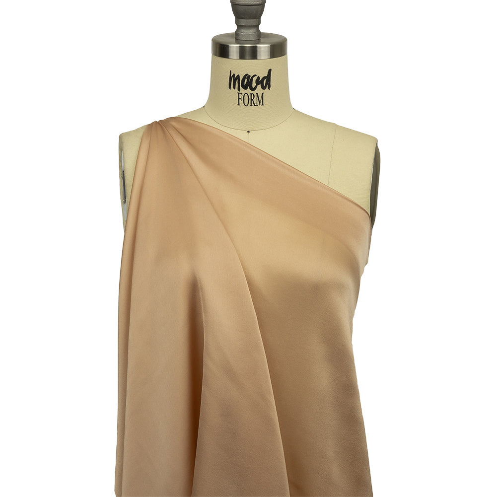 Famous Australian Designer Nude Satin-Faced Silk Chiffon Drape Famous Australian Designer Nude Satin-Faced Silk Chiffon Drape