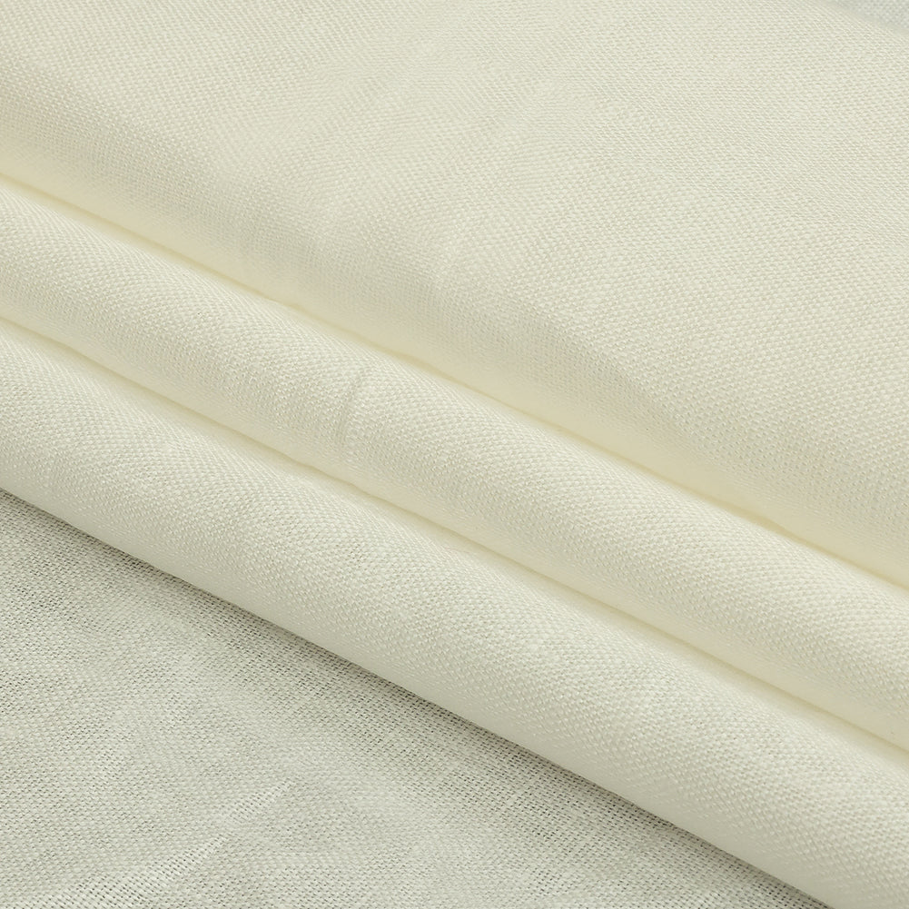 Famous Australian Designer Cannoli Cream Medium Weight Linen Woven - Folded Famous Australian Designer Cannoli Cream Medium Weight Linen Woven - Folded
