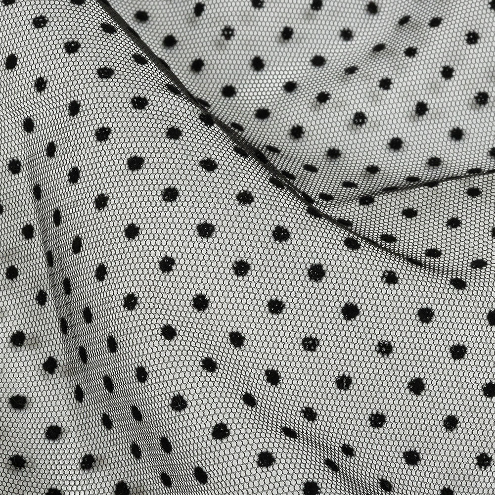 Famous Australian Designer Moondrop Grapes Flocked Polka Dotted Point D'esprit Detail Famous Australian Designer Moondrop Grapes Flocked Polka Dotted Point D'esprit Detail