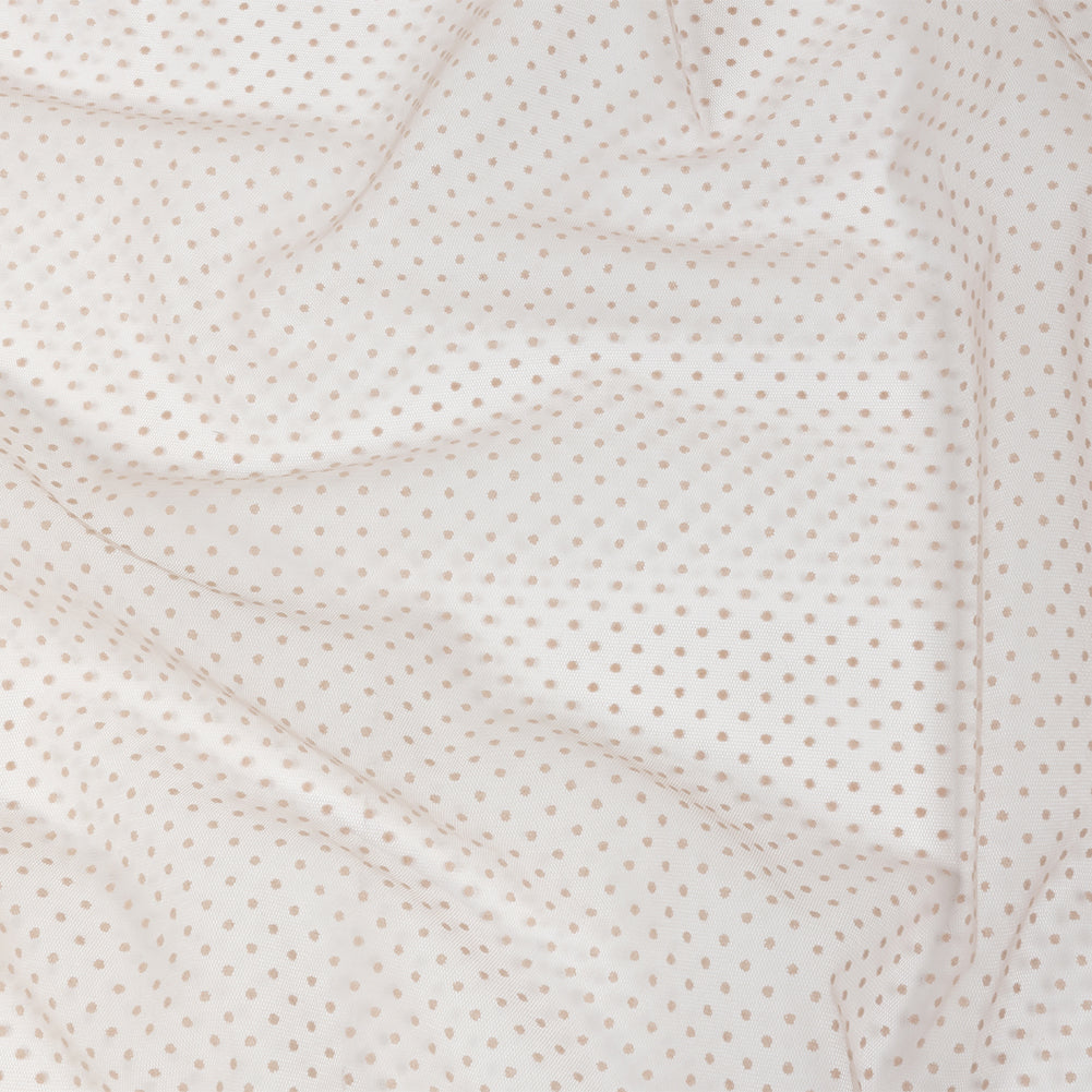 Famous Australian Designer Ballet Pink Flocked Polka Dots Point D'esprit Famous Australian Designer Ballet Pink Flocked Polka Dots Point D'esprit