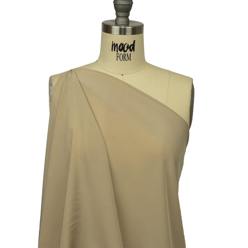 Famous Australian Designer Beige Viscose Crepe de Chine Lining Drape Famous Australian Designer Beige Viscose Crepe de Chine Lining Drape