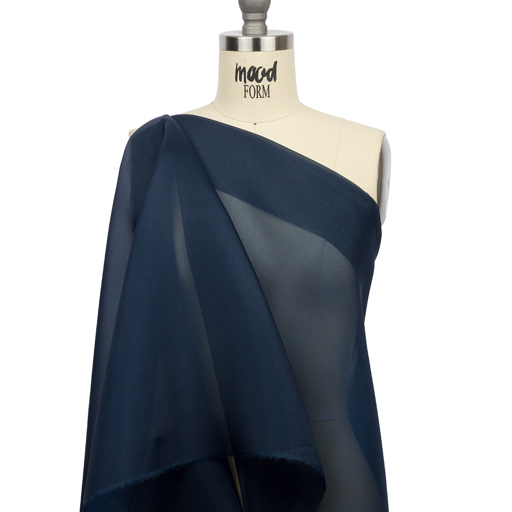 Famous Australian Designer Navy Silk Organza Detail Famous Australian Designer Navy Silk Organza Detail