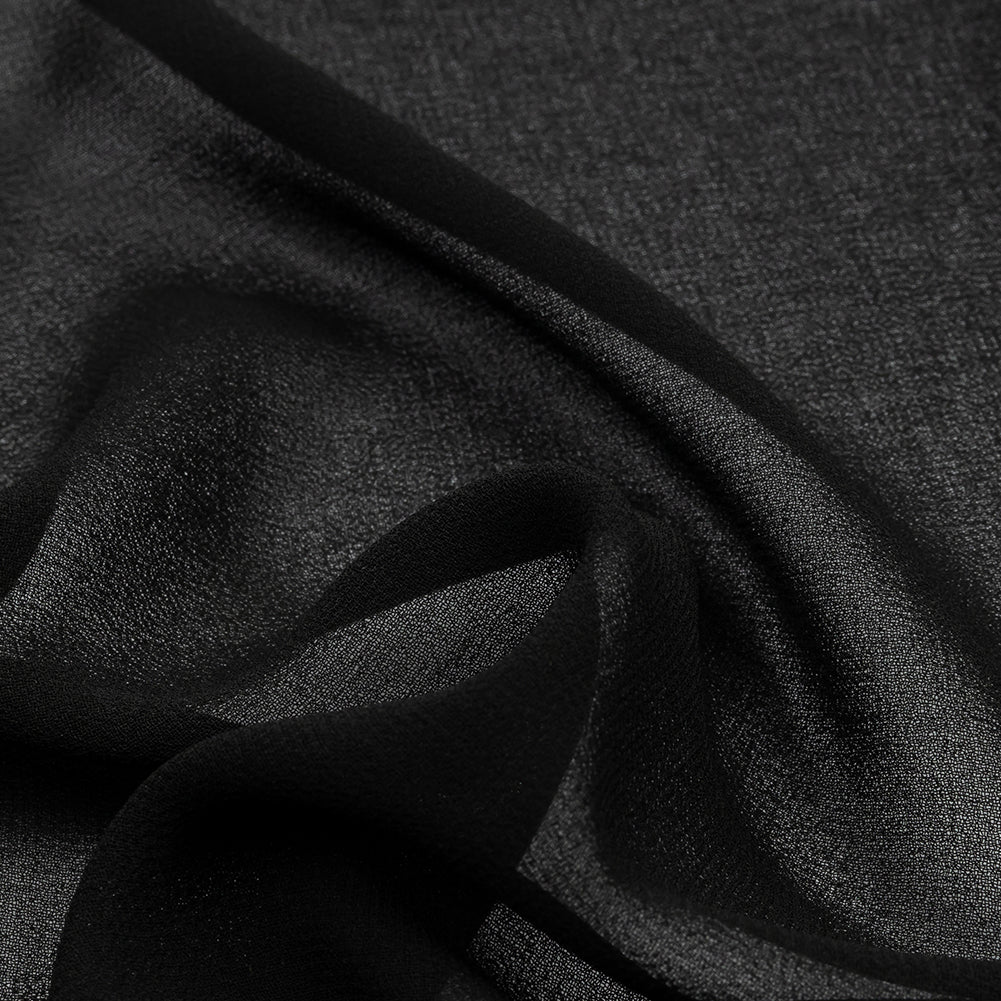 Famous Australian Designer Black Polyester Georgette Detail Famous Australian Designer Black Polyester Georgette Detail