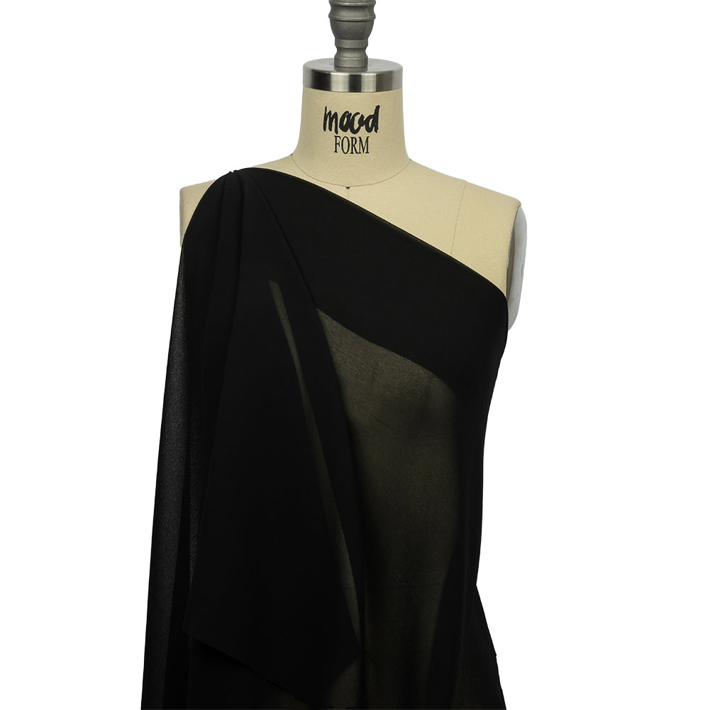 Famous Australian Designer Black Polyester Georgette Drape Famous Australian Designer Black Polyester Georgette Drape