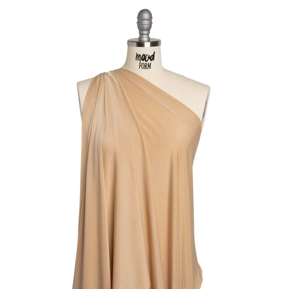 Stretch Polyester Jersey - Beige - Famous Australian Designer Deadstock Drape Stretch Polyester Jersey - Beige - Famous Australian Designer Deadstock Drape