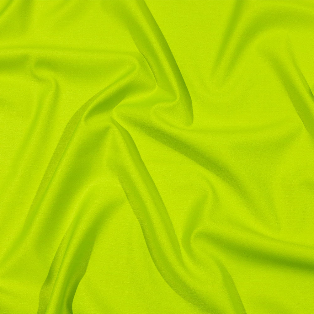 Italian Neon Lime Double Face Stretch Super 150 Virgin Wool Twill Suiting Italian Neon Lime Double Face Stretch Super 150 Virgin Wool Twill Suiting