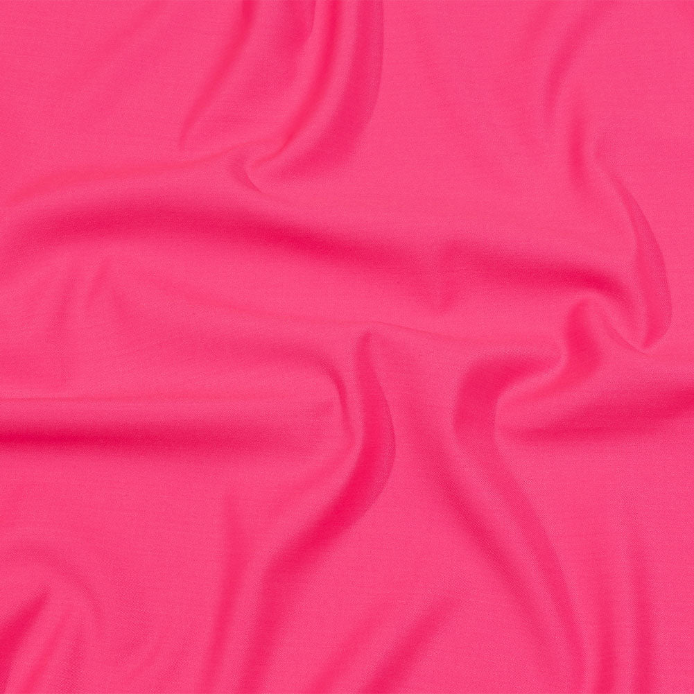 Italian Hi-Vis Pink Double Face Stretch Super 150 Virgin Wool Twill Suiting Italian Hi-Vis Pink Double Face Stretch Super 150 Virgin Wool Twill Suiting