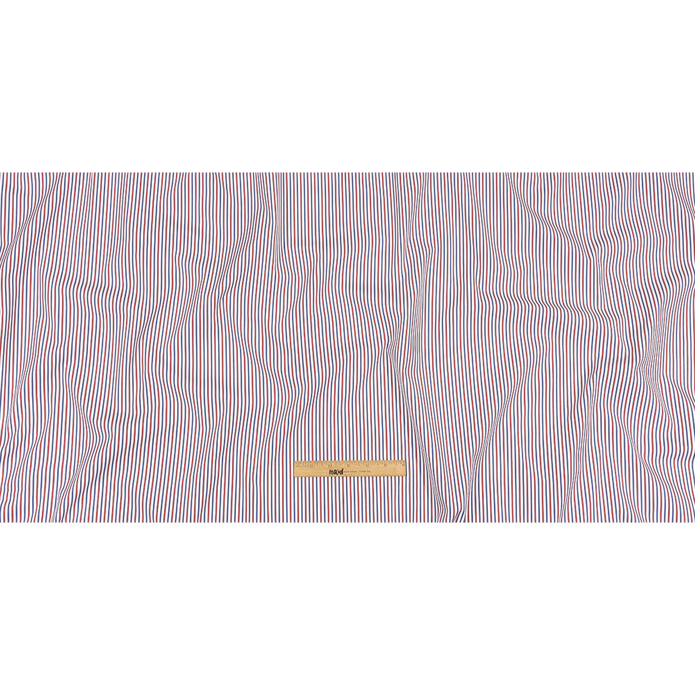 Balenciaga Italian Holly Berry, Blue and White Striped Cotton Poplin Full Balenciaga Italian Holly Berry, Blue and White Striped Cotton Poplin Full