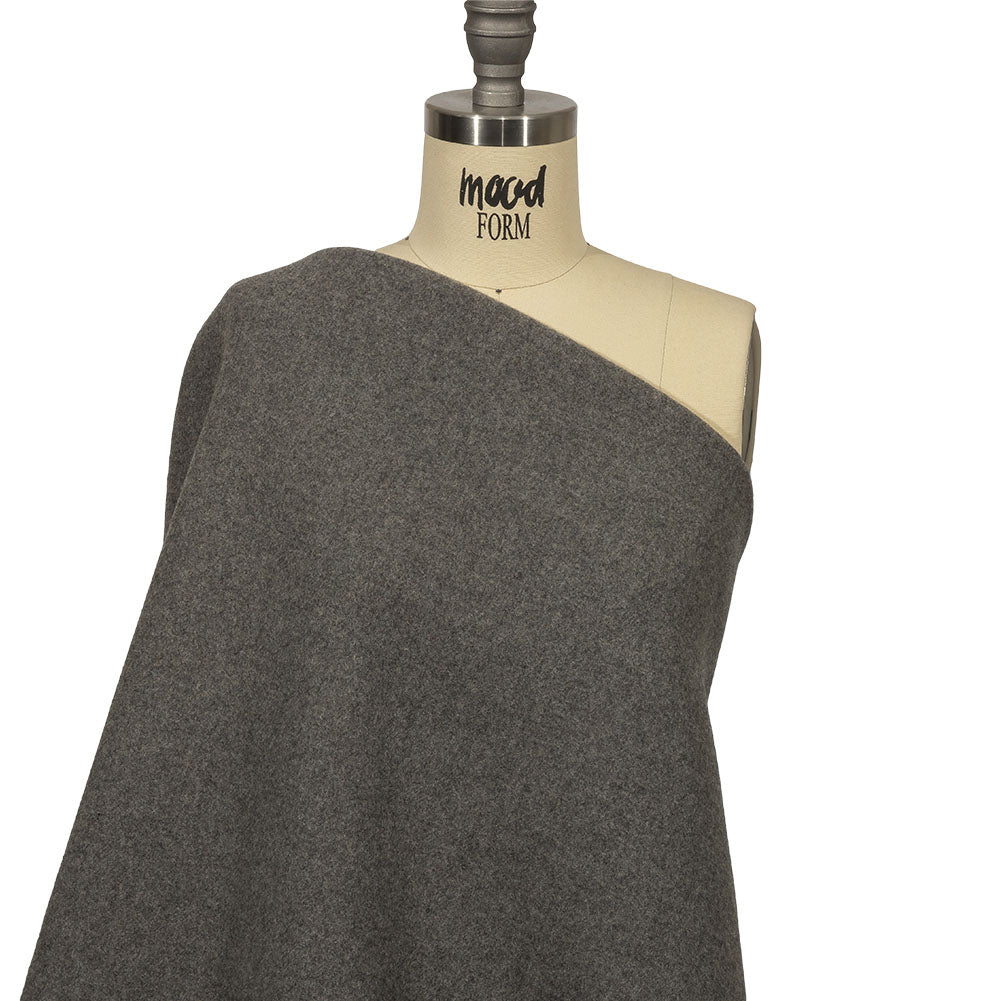 Balenciaga Italian Heathered Gray Felted Virgin Wool Double Cloth Coating Drape Balenciaga Italian Heathered Gray Felted Virgin Wool Double Cloth Coating Drape