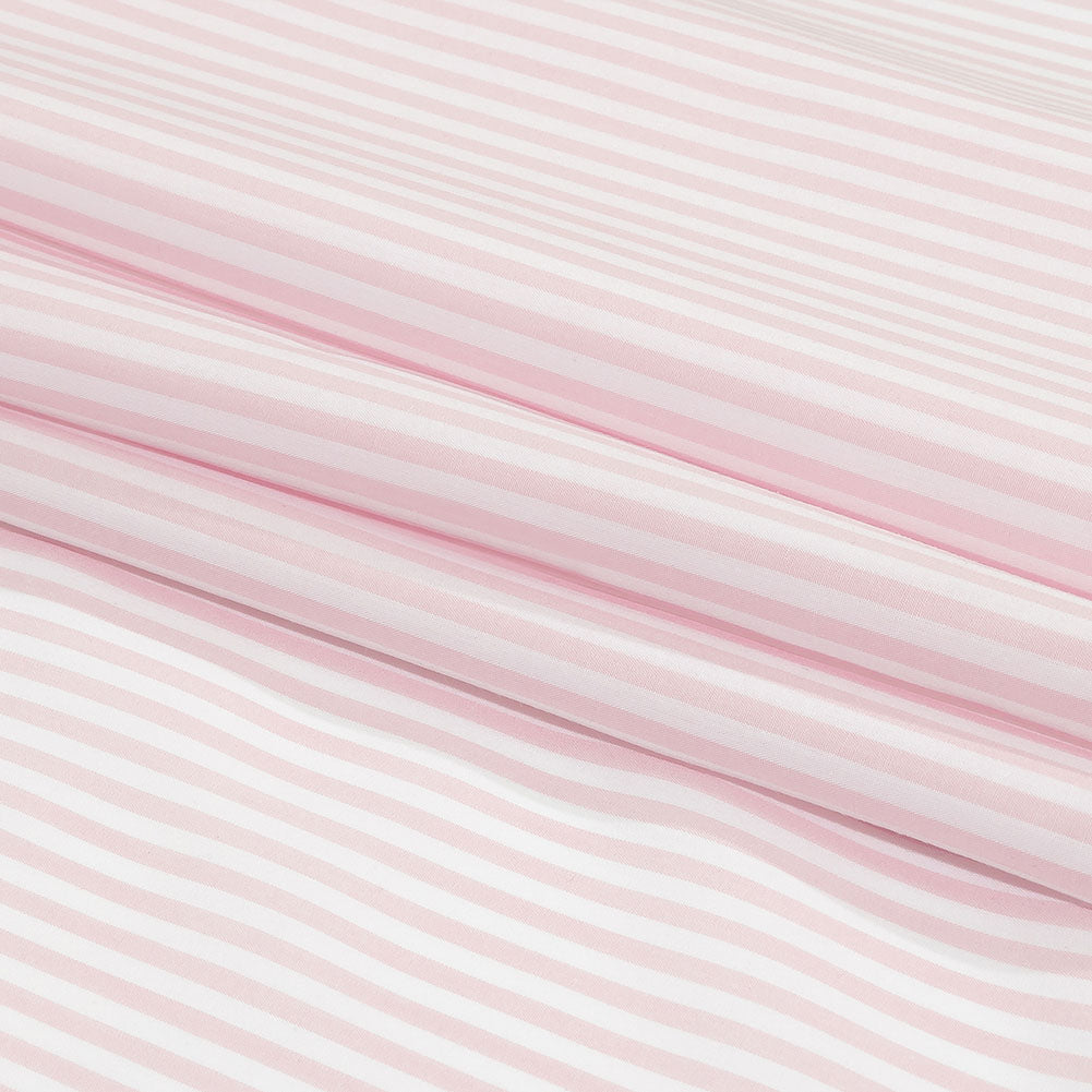 Balenciaga Italian Pink and White Candy Striped Cotton Poplin Folded Balenciaga Italian Pink and White Candy Striped Cotton Poplin Folded