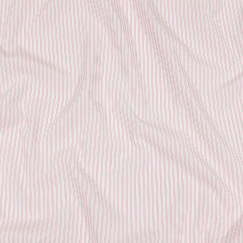 Balenciaga Italian Pink and White Candy Striped Cotton Poplin Balenciaga Italian Pink and White Candy Striped Cotton Poplin