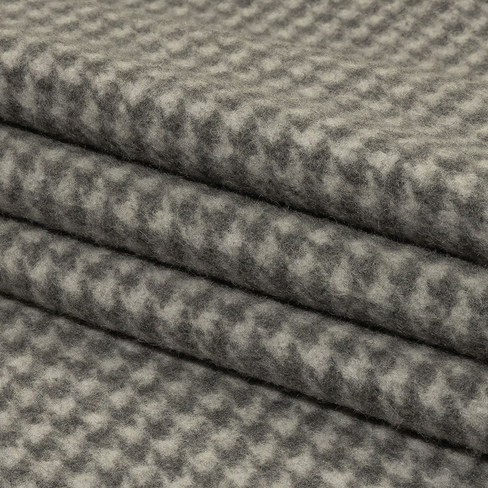 Balenciaga Italian Gray Houndstooth Brushed Blended Wool Coating Folded Balenciaga Italian Gray Houndstooth Brushed Blended Wool Coating Folded