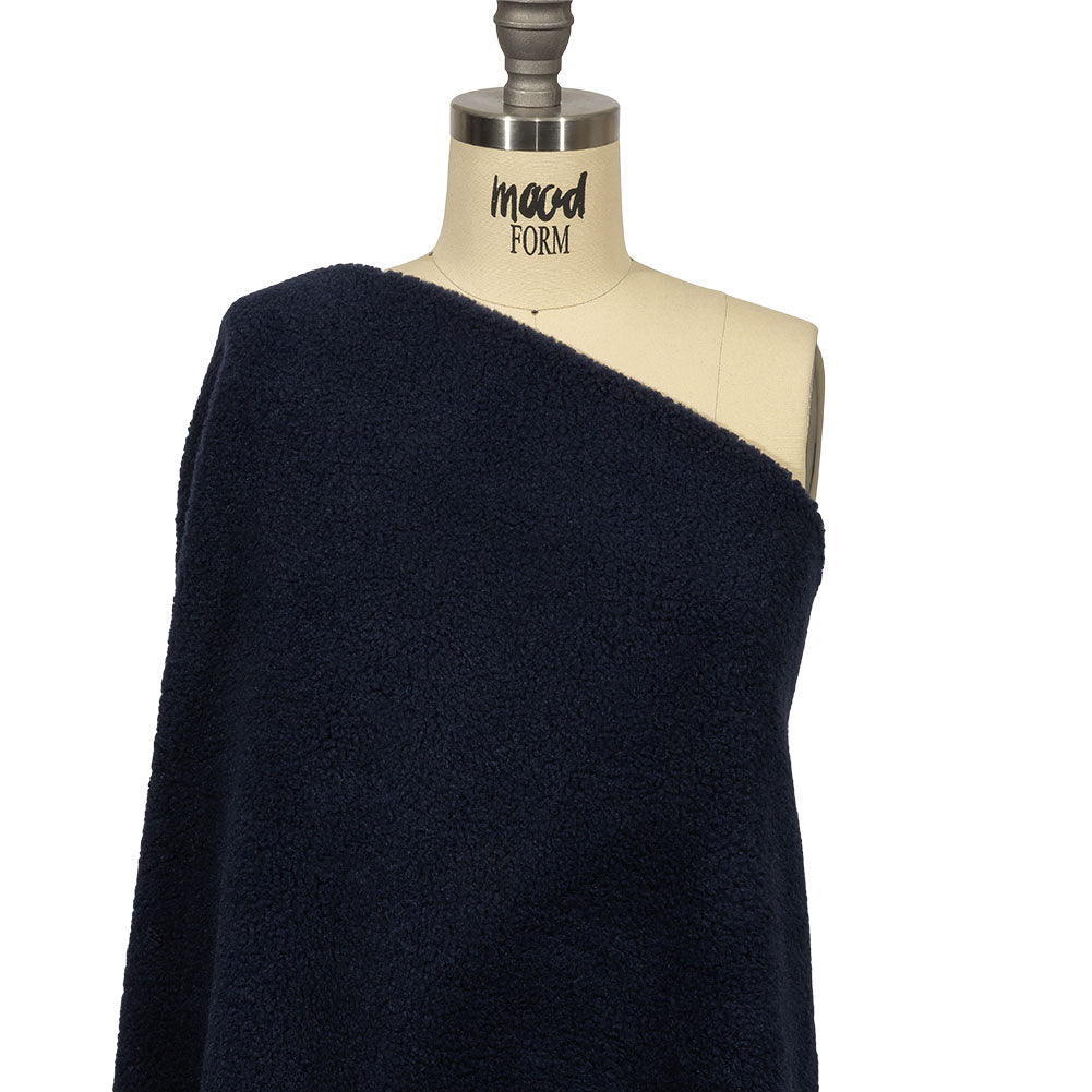 Balenciaga Italian Navy Single Face Polyester and Acrylic Plush Sweatshirt Fleece Drape Balenciaga Italian Navy Single Face Polyester and Acrylic Plush Sweatshirt Fleece Drape