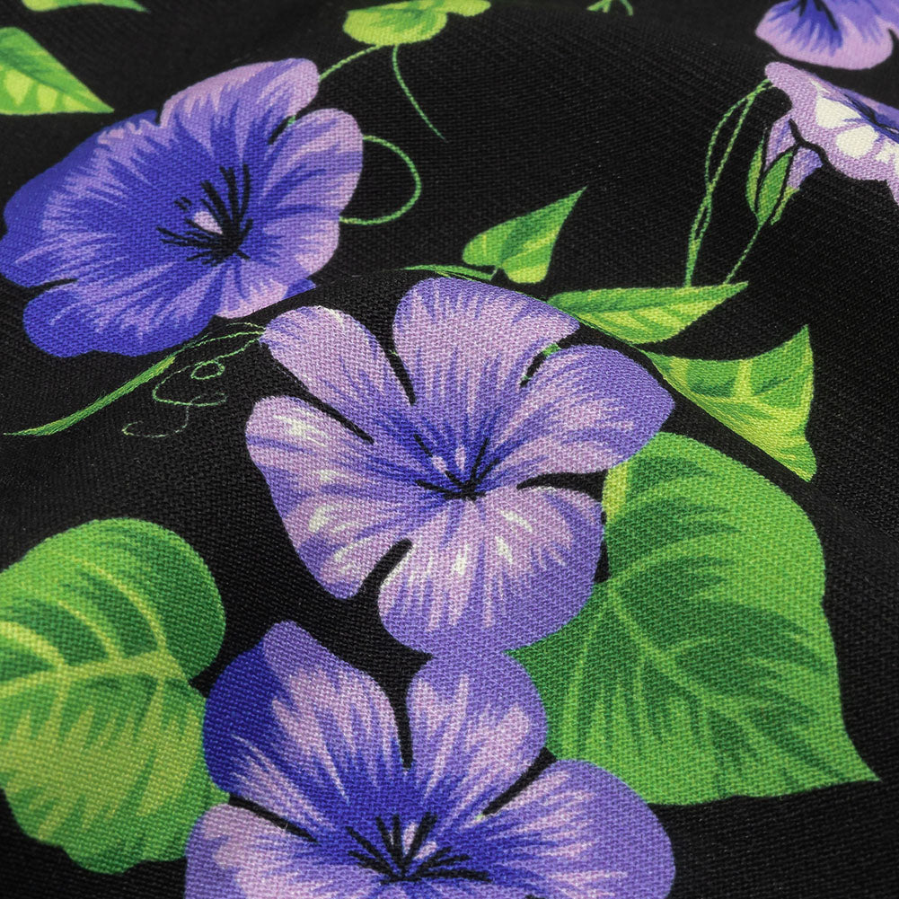 Balenciaga Italian Purple, Vibrant Green and Black Violets Virgin Wool Twill Folded Balenciaga Italian Purple, Vibrant Green and Black Violets Virgin Wool Twill Folded