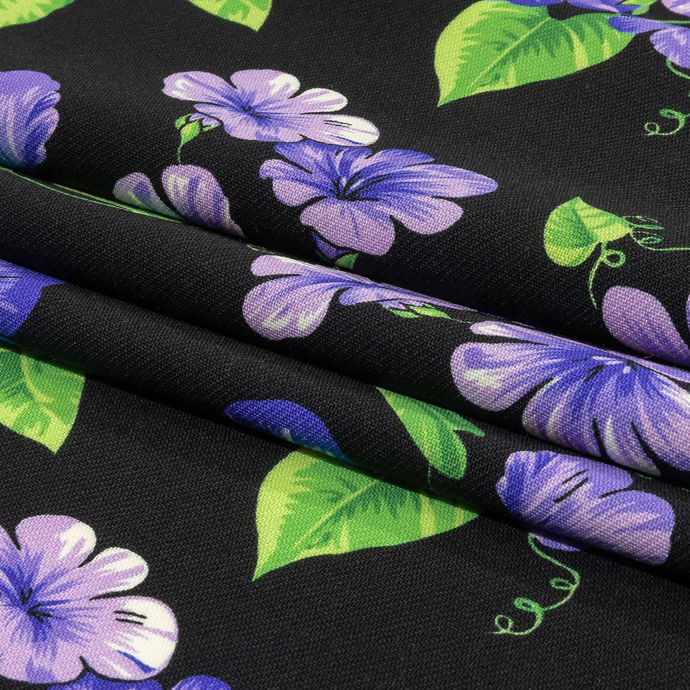Balenciaga Italian Purple, Vibrant Green and Black Violets Virgin Wool Twill Full Balenciaga Italian Purple, Vibrant Green and Black Violets Virgin Wool Twill Full