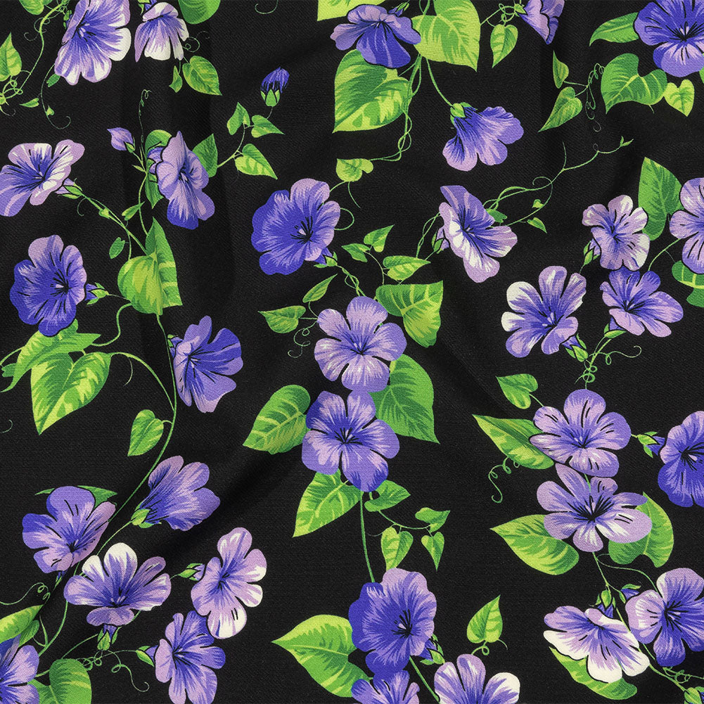 Balenciaga Italian Purple, Vibrant Green and Black Violets Virgin Wool Twill Balenciaga Italian Purple, Vibrant Green and Black Violets Virgin Wool Twill