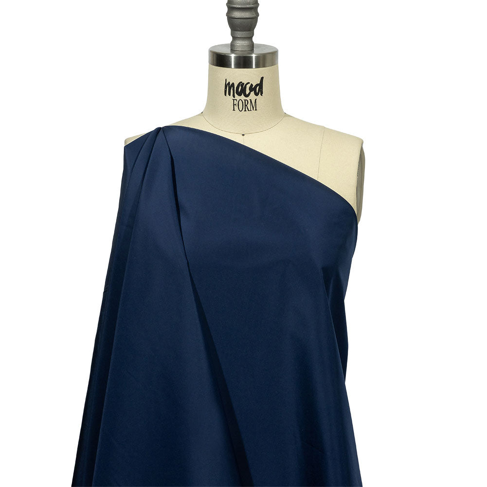 Balenciaga Italian Dark Blue Polyester and Viscose Micro Faille Drape Balenciaga Italian Dark Blue Polyester and Viscose Micro Faille Drape
