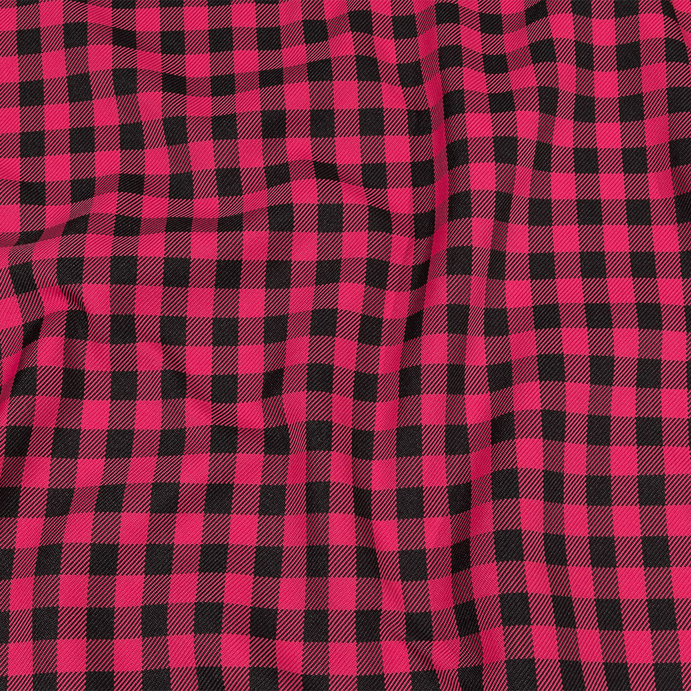 Balenciaga Italian Pink and Meteorite Gingham Check Polyester Twill Balenciaga Italian Pink and Meteorite Gingham Check Polyester Twill