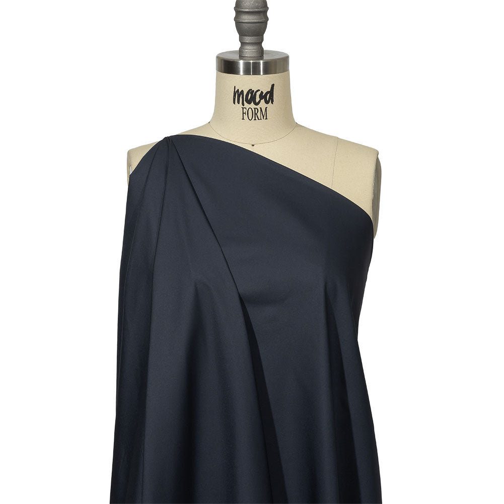 Balenciaga Italian Midnight Navy Lightweight Polyester Poplin Drape Balenciaga Italian Midnight Navy Lightweight Polyester Poplin Drape