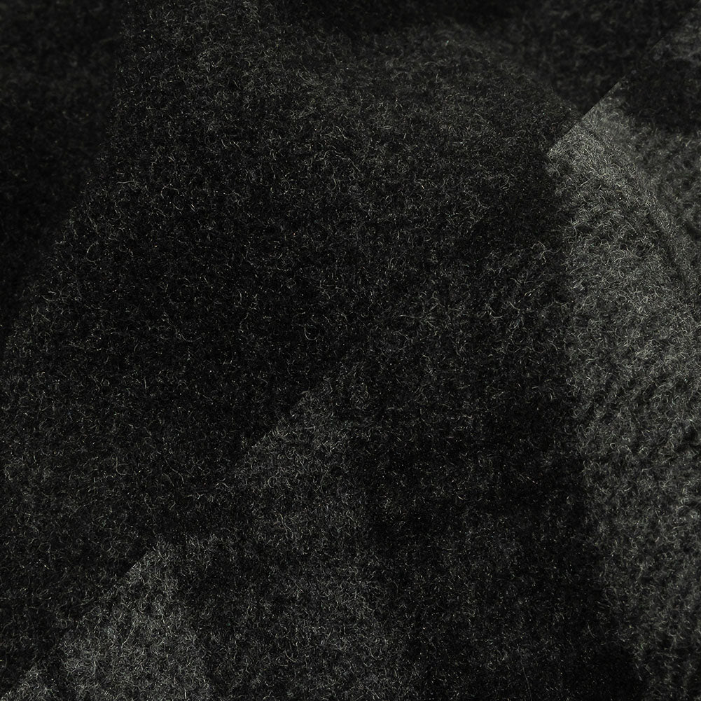 Balenciaga Italian Black and Raven Tartan Cashmere and Wool Blend Double Cloth Coating Detail Balenciaga Italian Black and Raven Tartan Cashmere and Wool Blend Double Cloth Coating Detail