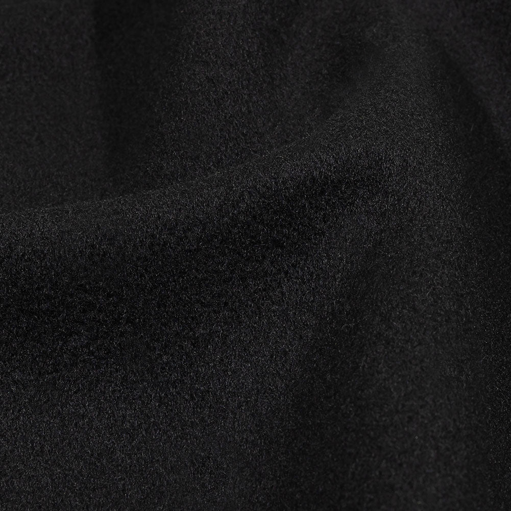 Balenciaga Italian Bluish Black Brushed Blended Virgin Wool Coating Detail Balenciaga Italian Bluish Black Brushed Blended Virgin Wool Coating Detail