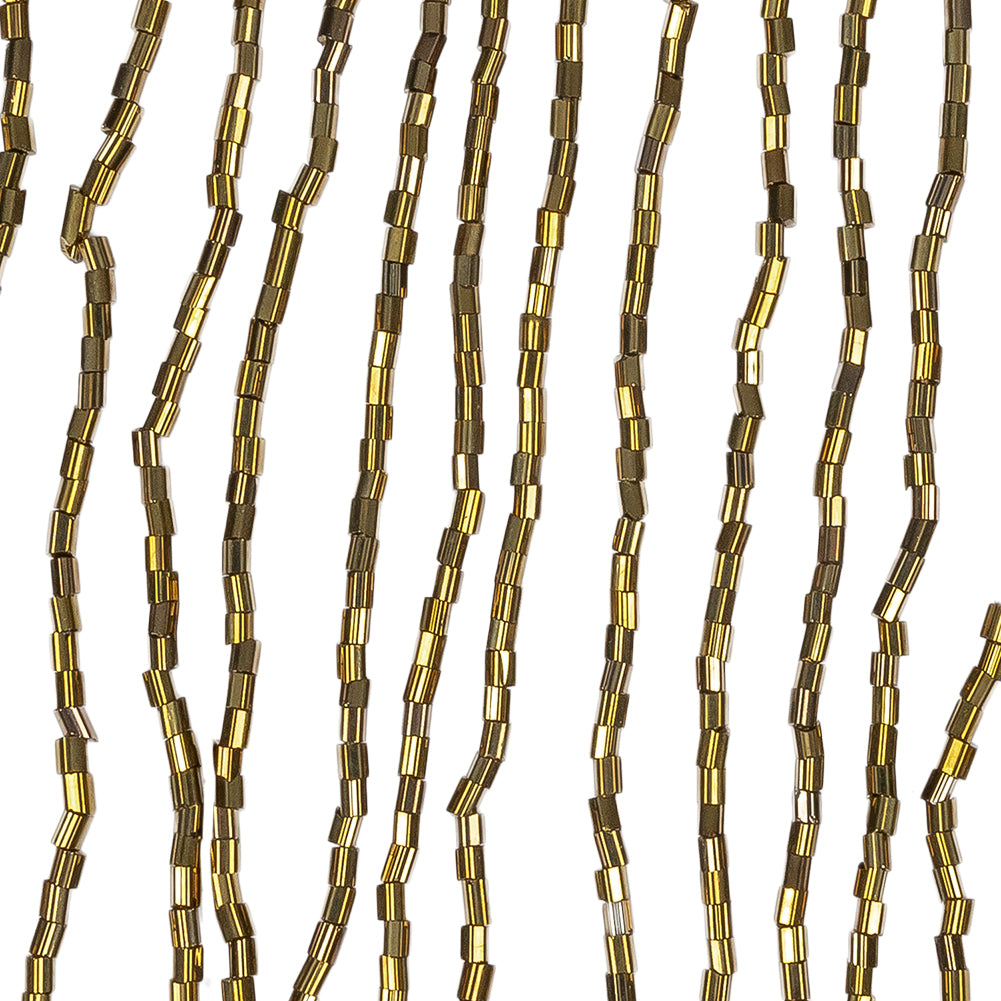 Dark Gold Beaded Fringe on Braided Lip - 5" Dark Gold Beaded Fringe on Braided Lip - 5"