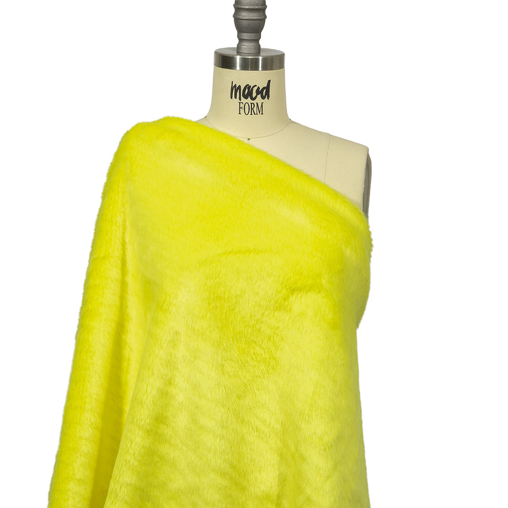 Canary Yellow Short Pile Luxury Faux Fur Drape Canary Yellow Short Pile Luxury Faux Fur Drape