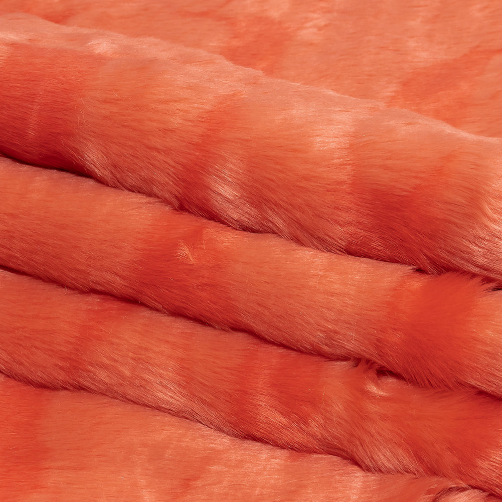 Luxury Faux Fur - Coral Abstract Tonal Folded Luxury Faux Fur - Coral Abstract Tonal Folded