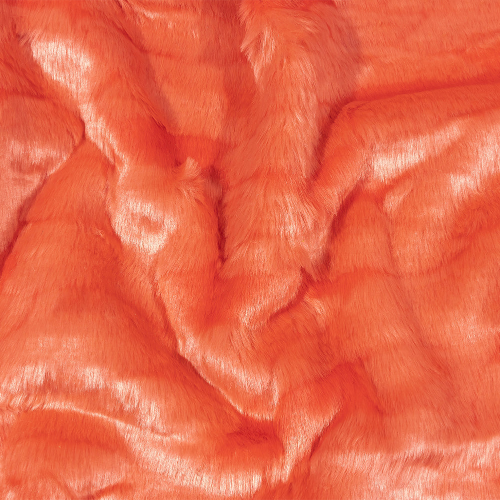 Luxury Faux Fur - Coral Abstract Tonal Luxury Faux Fur - Coral Abstract Tonal