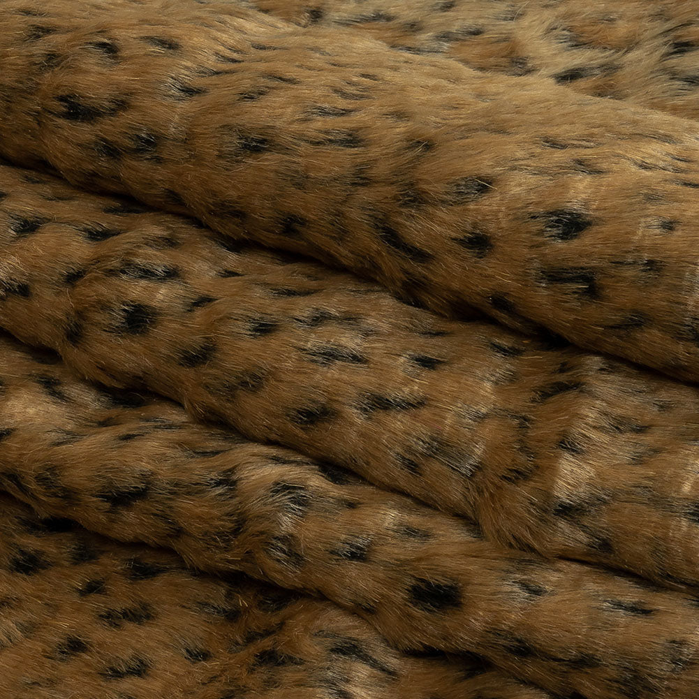 Brown and Black Leopard Spots Luxury Faux Fur Folded Brown and Black Leopard Spots Luxury Faux Fur Folded