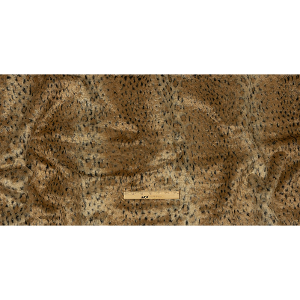 Brown and Black Leopard Spots Luxury Faux Fur Full Brown and Black Leopard Spots Luxury Faux Fur Full
