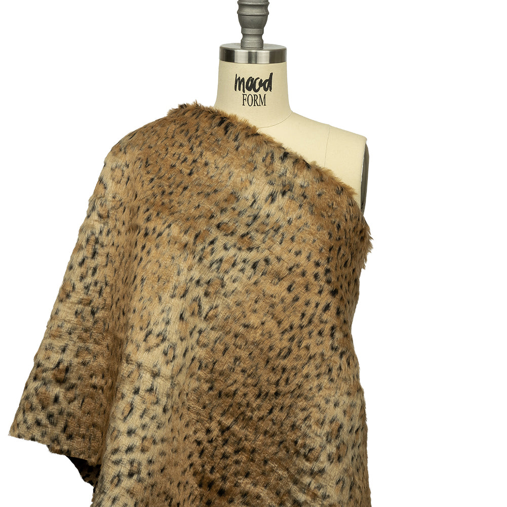 Brown and Black Leopard Spots Luxury Faux Fur Drape Brown and Black Leopard Spots Luxury Faux Fur Drape