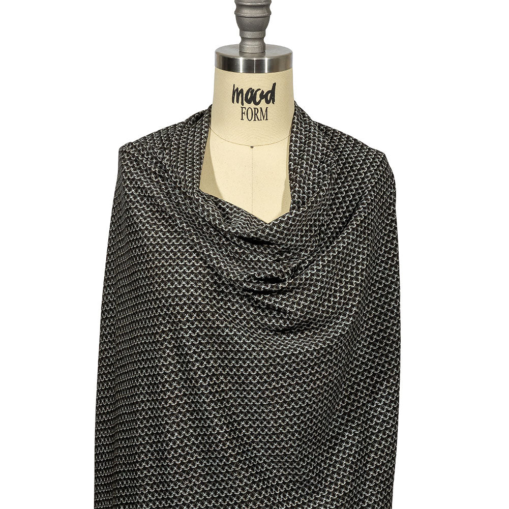 Balenciaga Italian Caviar and Gull Chainmail Viscose Pique Knit Drape Balenciaga Italian Caviar and Gull Chainmail Viscose Pique Knit Drape